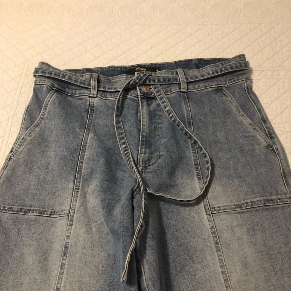 Hudson wide leg tie waist jeans. Size 14. - Picture 3 of 10